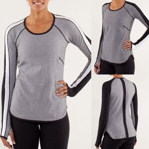 Lululemon Runder Under Reversible Long Sleeves Top Shirt Sz 4